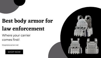 A black & white image containing best body armor for law enforcement