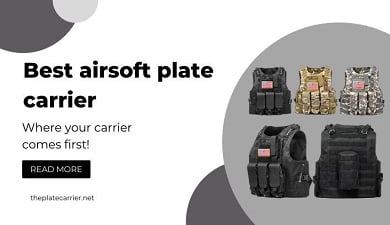 An image containing five airsoft plate carriers